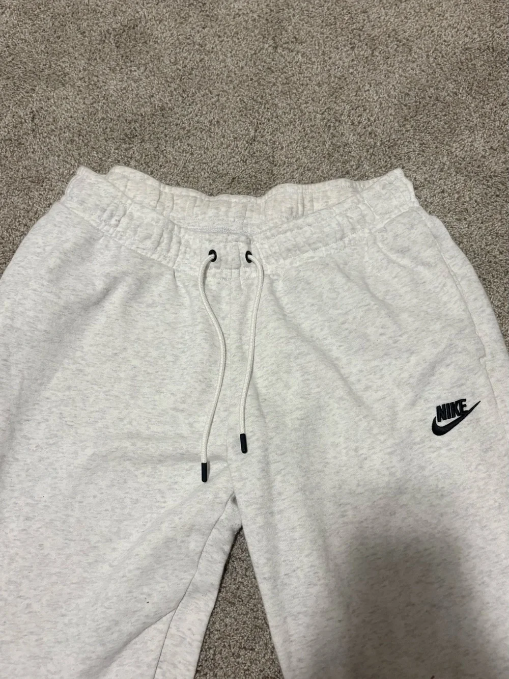 Nike Kids Light Gray Sweatpants with Black Logo